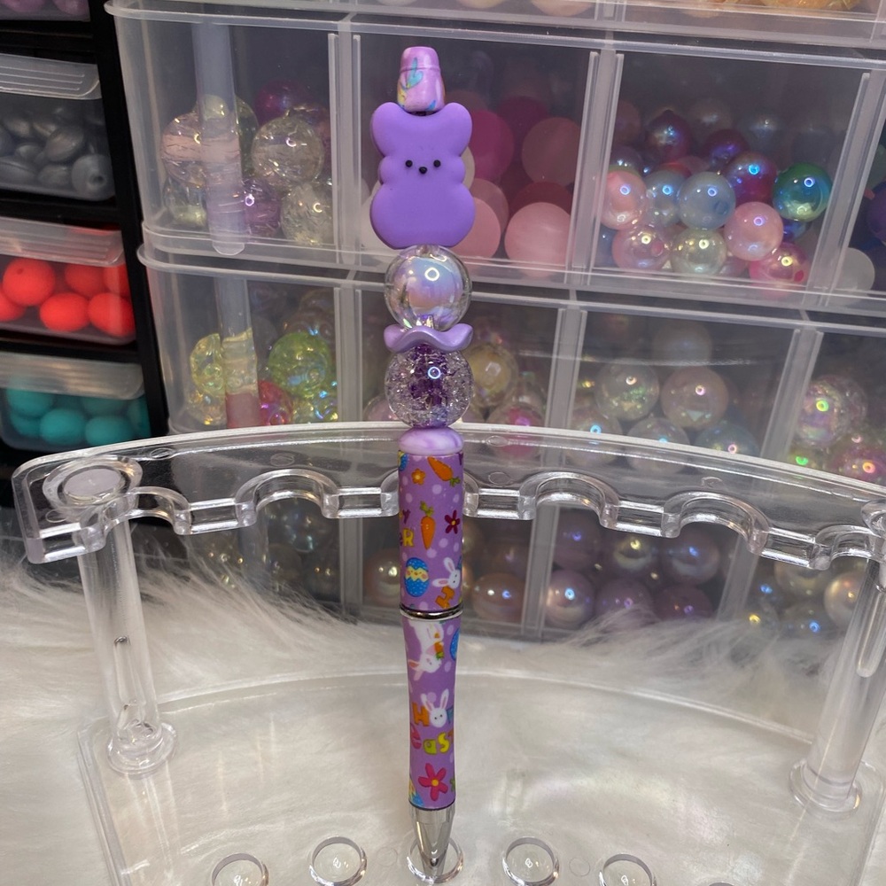 Purple Bunny Beaded Pen for Kids